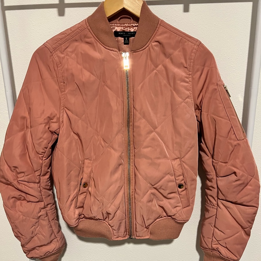 Fun, Rose colored satin zippered jacket